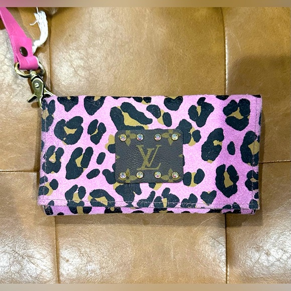 NWT Keep It Gypsy Pink Leopard & Hide Leather Trudy Bag Set - Picture 5 of 16